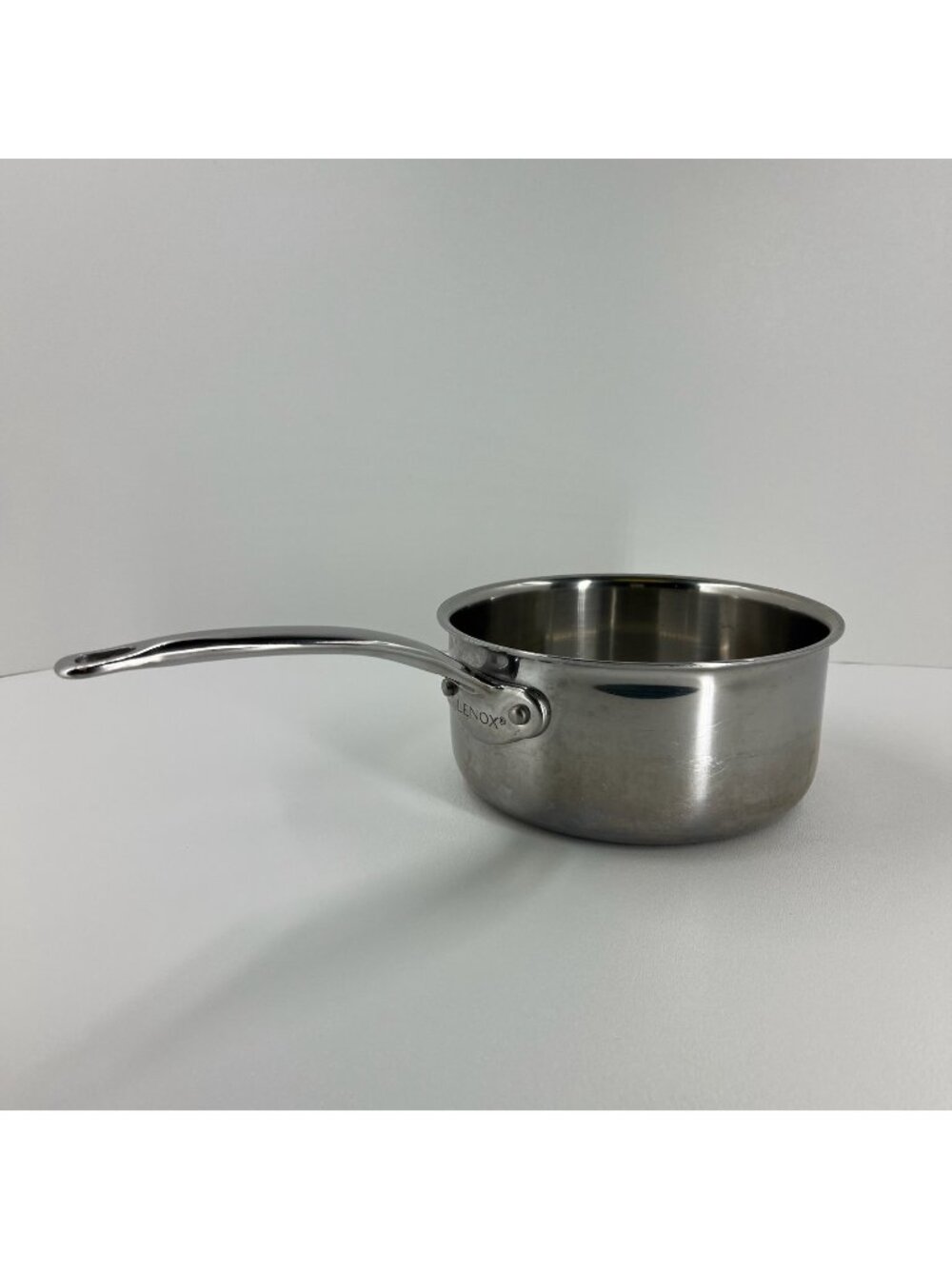 Lenox Tri-Ply Stainless Steel 7" Saucepan Cookware Pot 2Qt Long Handle Round